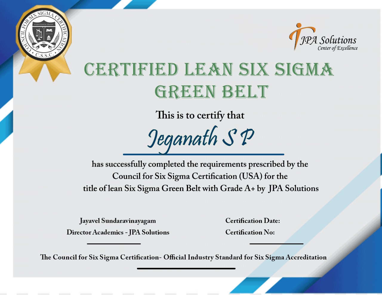 Six Sigma training course