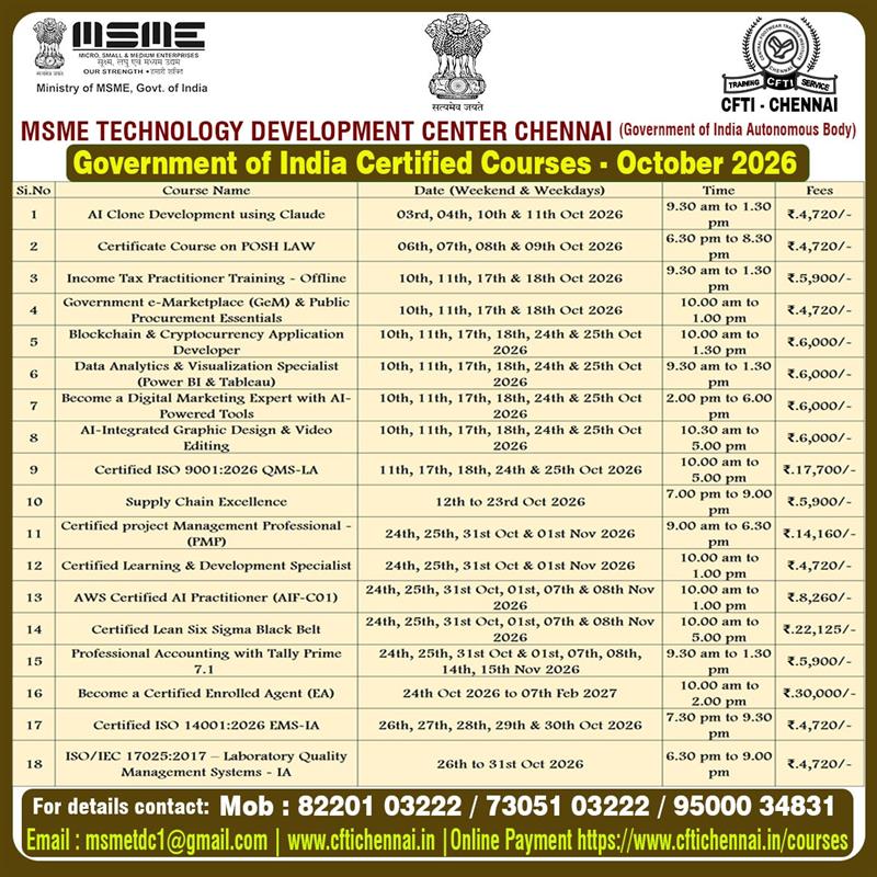 MSME October 2026